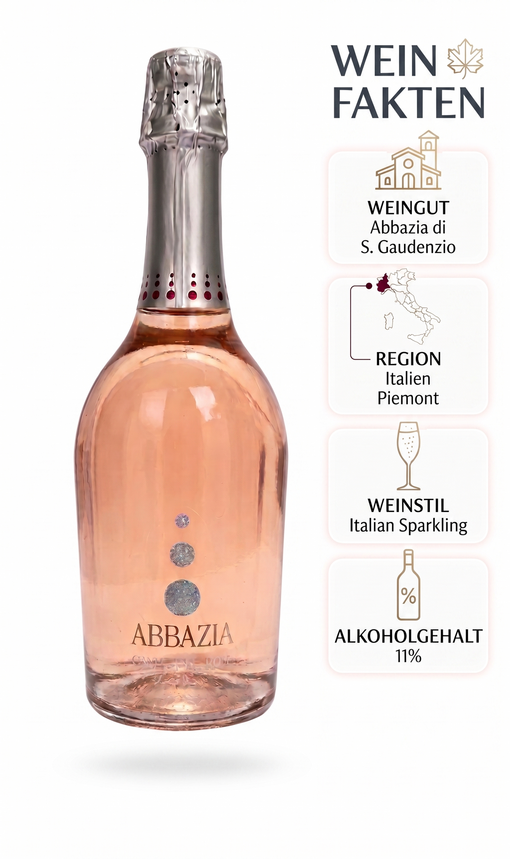Abbazia Brut Rosé Spumante – Spritziger Aperitif aus Italien 750ml