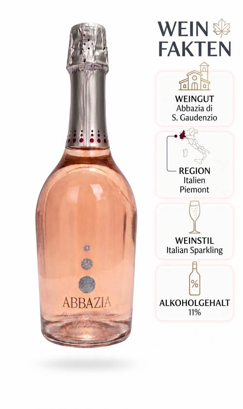 Abbazia Brut Rosé Spumante – Spritziger Aperitif aus Italien 750ml