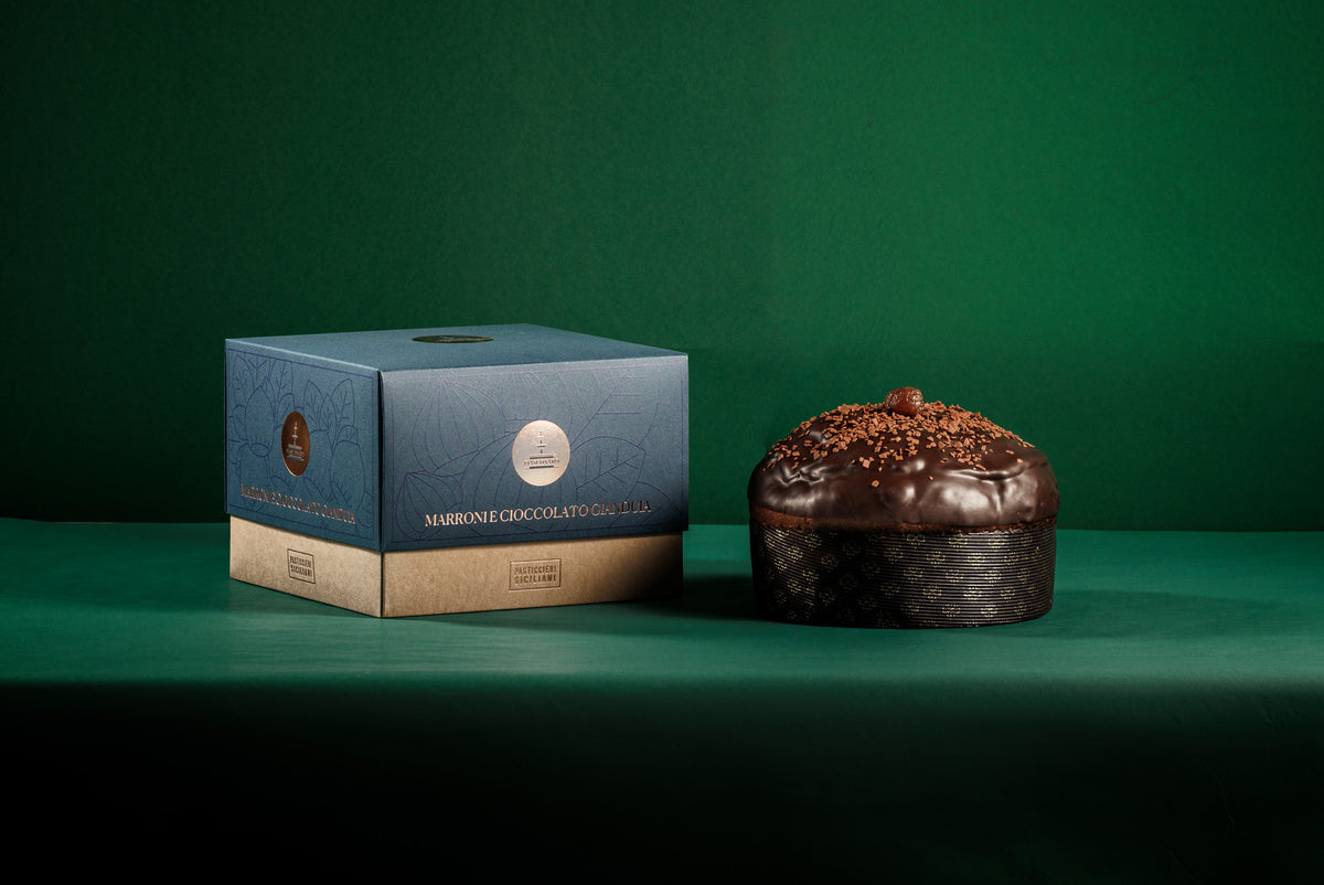 Fiasconaro Panettone mit Maronen & Gianduja-Schokolade 1 kg – Produktansicht