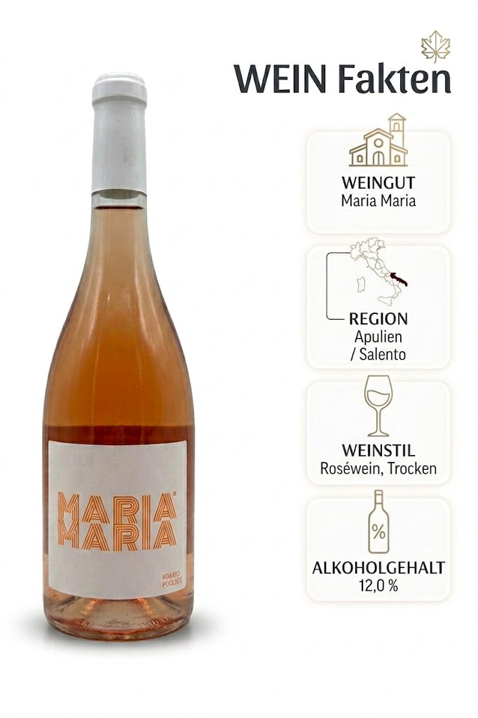 Maria Maria Rosato Chiaretto Salento – Eleganter Sommerroséwein aus Süditalien 750ml