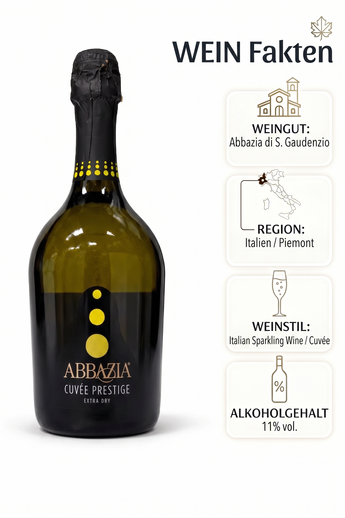 Abbazia Extra Dry Spumante – Produktansicht 2