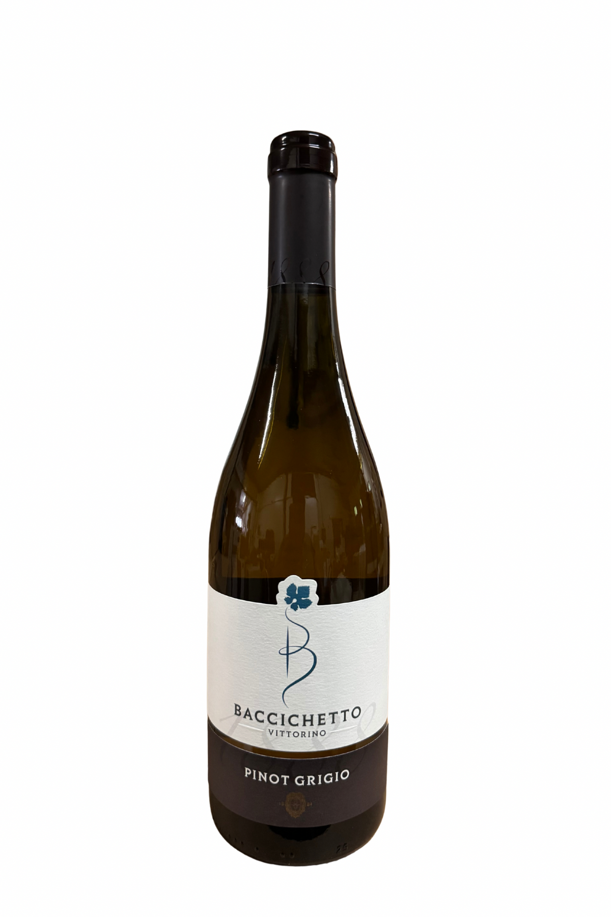 Baccichetto Vittorino Friuli Pinot Grigio DOC 2023 – Flasche auf weißem Hintergrund