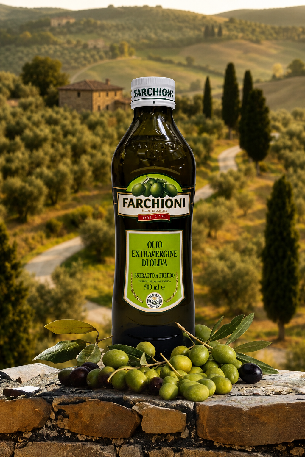 Farchioni Natives Olivenöl Extra 500 ml – Produktansicht 1
