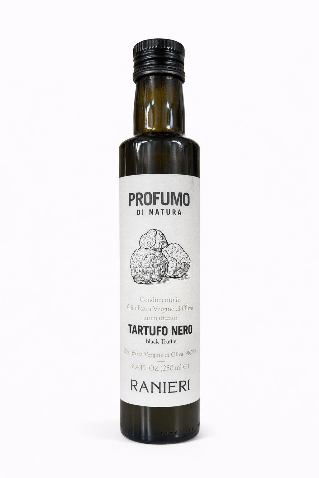 Ranieri Trüffelöl Profumo di Natura 250 ml – Flasche mit schwarzem Trüffel