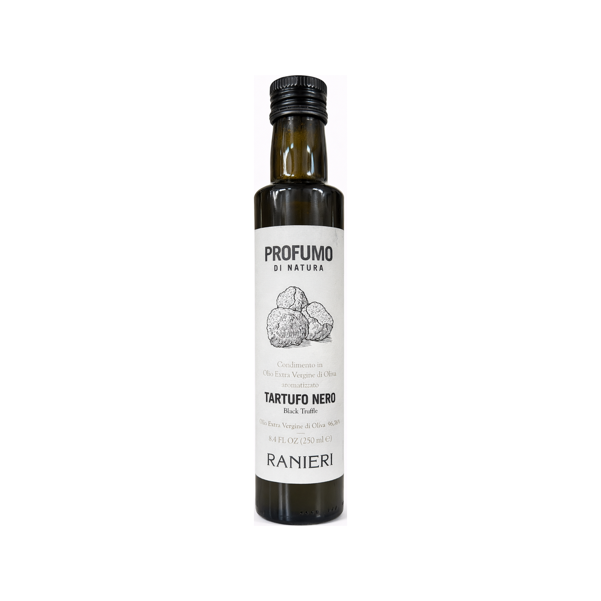 Ranieri Trüffelöl Profumo di Natura 250 ml – Flasche mit schwarzem Trüffel